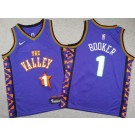 Youth Phoenix Suns #1 Devin Booker Purple 2024 City Icon Swingman Jersey