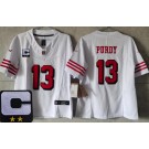 Youth San Francisco 49ers #13 Brock Purdy Limited White Throwback C Patch FUSE Vapor Jersey