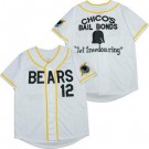 Youth The Bad News Bears #12 Chico's Bail Bonds Let Freedon Ring White Baseball Jersey