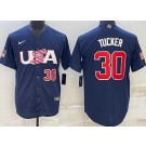 Youth USA #30 Kyle Tucker Navy Player Number 2023 World Baseball Classic Cool Base Jersey