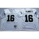 Men's Oakland Raiders #16 Jim Plunkett White Throwback Jersey