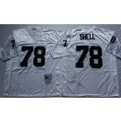 Men's Oakland Raiders #78 Art Shell White Throwback Jersey