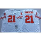 Men's San Francisco 49ers #21 Deion Sanders White Throwback Jersey