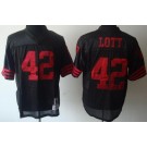 Men's San Francisco 49ers #42 Ronnie Lott Black Throwback Jersey