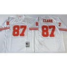 Men's San Francisco 49ers #87 Dwight Clark White Throwback Jersey