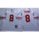 Men's San Francisco 49ers #8 Steve Young White Throwback Jersey