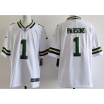 Men's Green Bay Packers #1 Micah Parsons Limited White Vapor Jersey