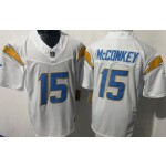 Men's Los Angeles Chargers #15 Ladd McConkey Limited White FUSE Vapor Jersey