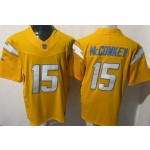 Men's Los Angeles Chargers #15 Ladd McConkey Limited Yellow FUSE Vapor Jersey
