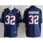 Men's New England Patriots #32 TreVeyon Henderson Limited Navy Vapor Jersey