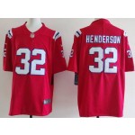 Men's New England Patriots #32 TreVeyon Henderson Limited Red Vapor Jersey