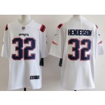 Men's New England Patriots #32 TreVeyon Henderson Limited White Vapor Jersey