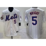 Men's New York Mets #5 David Wright White 2025 Hall Of Fame Limited Jersey